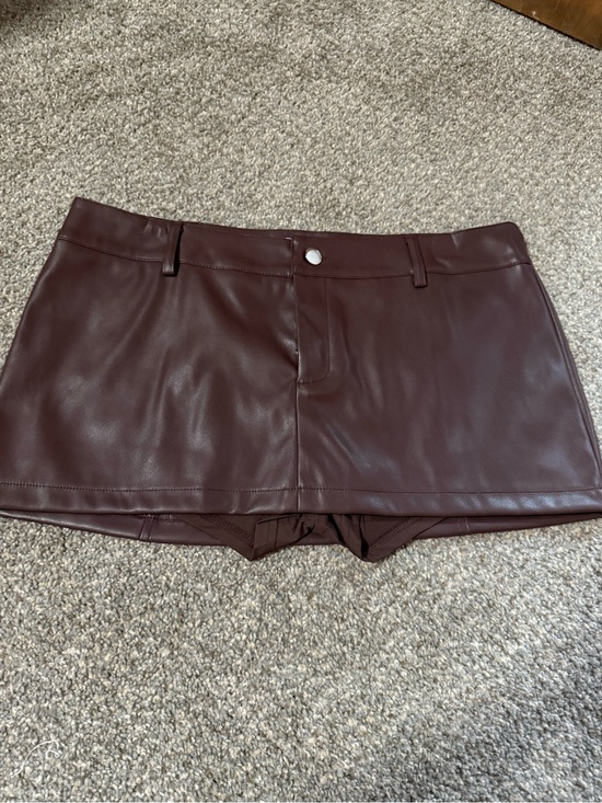 Edikted Pants - Edikted brown leather low rise skirt size L